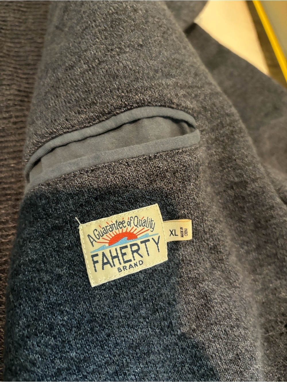 Faherty Men's Knit Sport Coat in Navy Heather Size XL Cotton - Picture 3 of 5